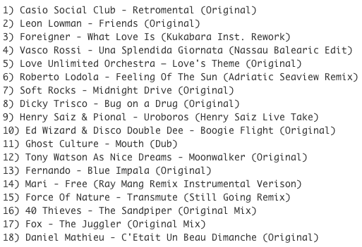 Subway Baby-Walkman Smoothie Traxx (Part 7) TRACKLIST