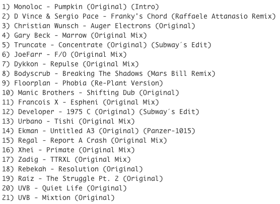 Subway Baby-In The Technotrunk (Part 34) TRACKLIST