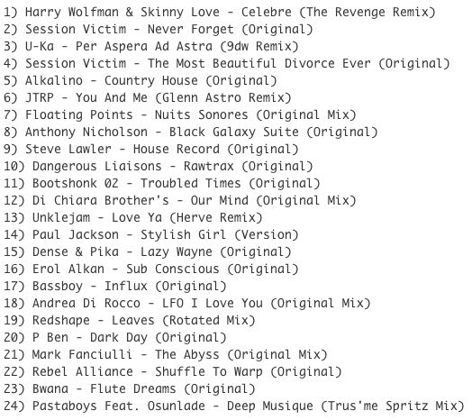 Subway Baby-Haus Your Buddy (Mixsession 17) TRACKLIST