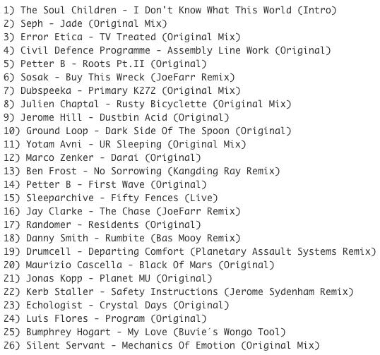 Subway Baby-In The Technotrunk (Part 40) TRACKLIST