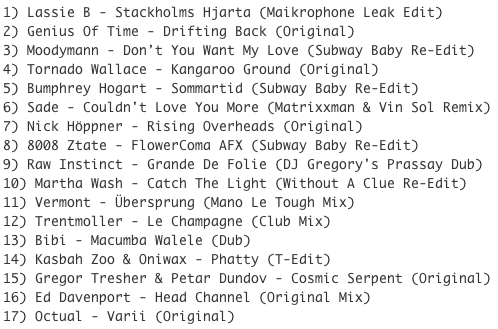 David Buvie-Are You Buvie Enough (Mixsession 18) TRACKLIST