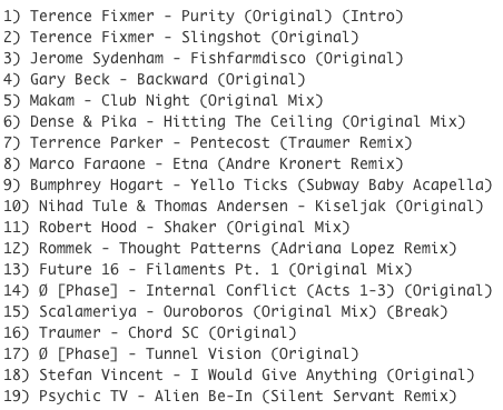 Subway Baby-In The Technotrunk (Part 42) TRACKLIST