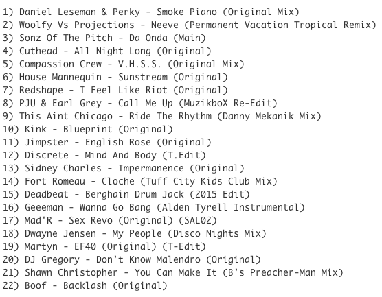 Subway Baby-Haus Your Buddy (Mixsession 22) TRACKLIST