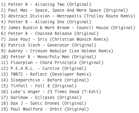 Subway Baby-In The Technotrunk (Part 45) TRACKLIST