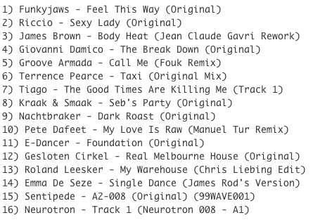 Subway Baby-Haus Your Buddy (Mixsession 24) TRACKLIST