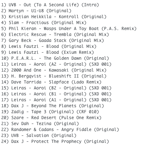 Subway Baby-In The Technotrunk (Part 47) TRACKLIST