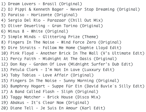 Subway Baby-Walkman Smoothie Traxx (Part 16) TRACKLIST