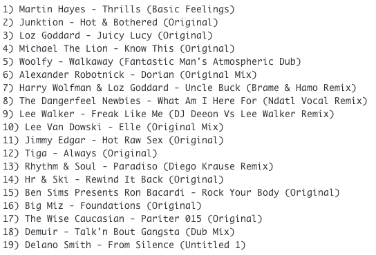 Subway Baby-Haus Your Buddy (Mixsession 26) TRACKLIST