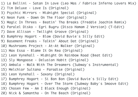 Subway Baby-Walkman Smoothie Traxx (Part 17) TRACKLIST