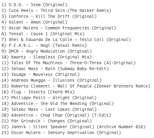 Subway Baby-In The Technotrunk (Part 52) TRACKLIST