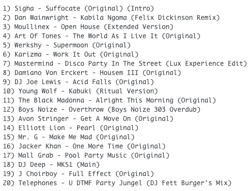 Subway Baby-Haus Your Buddy (Mixsession 34) TRACKLIST