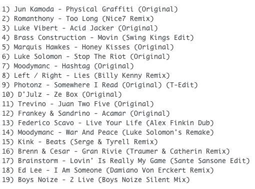 Subway Baby-Haus Your Buddy (Mixsession 35) TRACKLIST